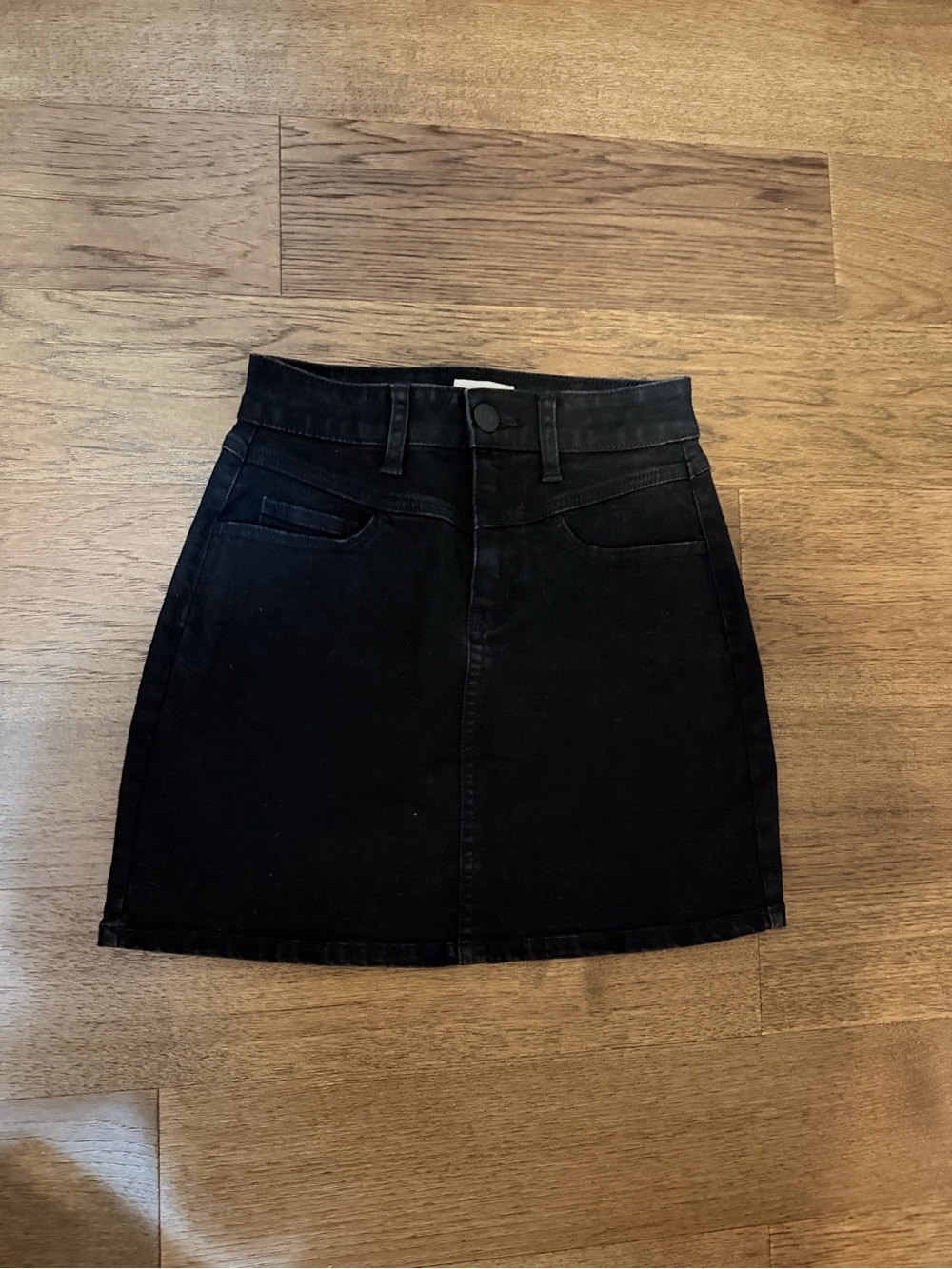 SO Black High-Rise A-Line Denim Mini Skirt